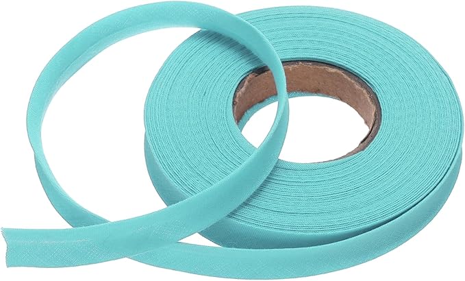 MECCANIXITY 1/2 Inch Single Fold Bias Tape Polyester Continuous Bulk Bias Tape for Sewing,Seaming Quilting Hemming Binding Crafts (Lake Blue 10 Yards)