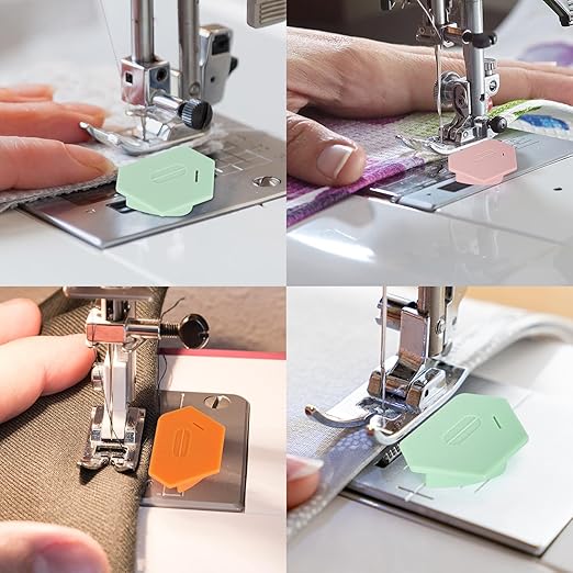 6Pcs Magnetic Seam Guide for Sewing Machine, Multifunctional Polygonal Hemmer Seam Guide with Scale, Universal Quilting Supplies Accessories for Magnet Making Machines
