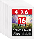 ESRICH 16 Pack 4x6 Inch Small Canvases for Painting, Painting Canvas 4x6 Inch Cotton Primed Acid Free Mini Blank Canvas Panels for Oil Paint,Watercolor,Acrylic Paint, Gouache, Tempera