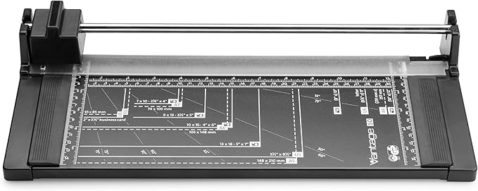 Dahle Vantage 50 Rotary Trimmer, 12" Cut Length, 5 Sheet Capacity, Self-Sharpening, Automatic Clamp, German Engineered Paper Cutter