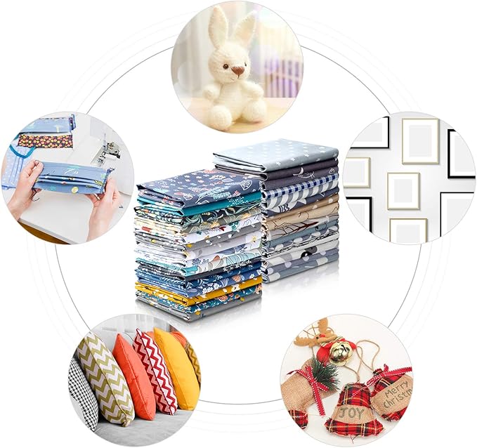 30 Pieces 10 x 10 Inches Cotton Fabric Bundle Squares Patchwork Floral Fabric Sewing Quilting Bundles Assorted Pattern Cloth for DIY Scrapbook Craft Making(Classic)