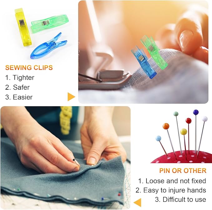 Coideal Large Sewing Fabric Clips, 77 Pcs Jumbo Quilt Clips for Quilting with Plastic Tub, Assorted Bright Colors (Multicolored)