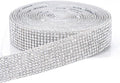 Novani Self Adhesive Rhinestone Ribbon, 0.78 Inch Wide 3 Yards 1 Roll, Silver Crystal Diamond Bling Strips for DIY Crafts,Home Decor,Glitter Glass Rhinestones for Crafting,Car Decoration