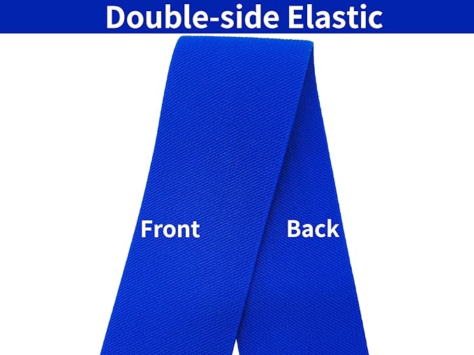 Royal Blue Wide Knit Elastic Band for Sewing 3 inch 5yards Double-Side Twill Woven Elastic Heavy Stretch Elastic Spool Band for Sewing Pants Waist-Wigs-Skirts-Craft-DIY Projects