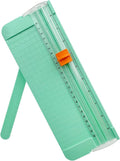 Paper Cutter, A4 Paper Trimmer with Security Safeguard & Side Ruler Portable Straight Edge Cutter for Scrapbooking Craft Paper, Photos, Label, Cardstock (Green)