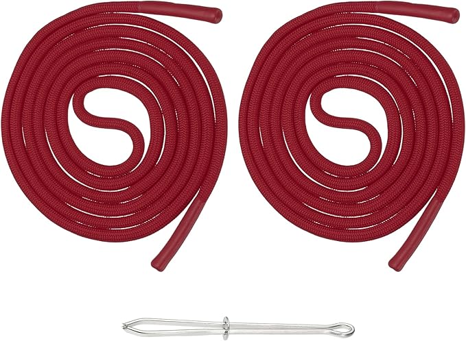 uxcell 2pcs 53inch Drawstring Cords Replacement Drawstring Hoodie String Sewing Tool with Easy Threader for Hoodie Sweatpants Jackets Pants Hats Coats Bags, Wine Red