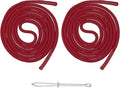 uxcell 2pcs 53inch Drawstring Cords Replacement Drawstring Hoodie String Sewing Tool with Easy Threader for Hoodie Sweatpants Jackets Pants Hats Coats Bags, Wine Red