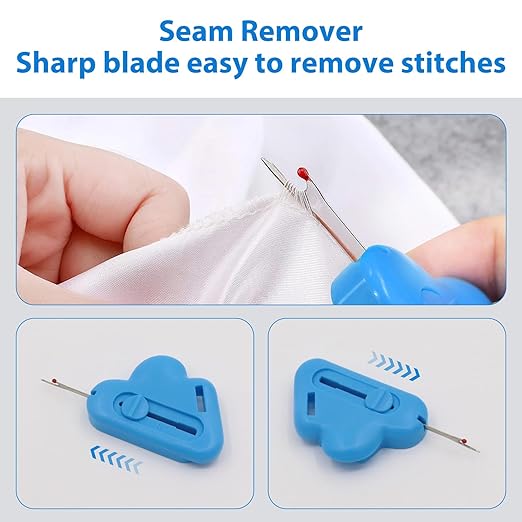 3Pcs Magnetic Seam Guide for Sewing Machine with Seam Rippers, Multifunctional Hemmer Guide with Scale, Stitch Remover Tool, Universal Sewing Accessories and Supplie