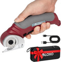 VLOXO Cardboard Cutter, Cordless Electric Scissors with Safety Lock, 4.2V Electric Box Cutter Multi-Cutting Tools, Rechargeable Powerful Scissors for Carpet Leather Felt with Storage Box