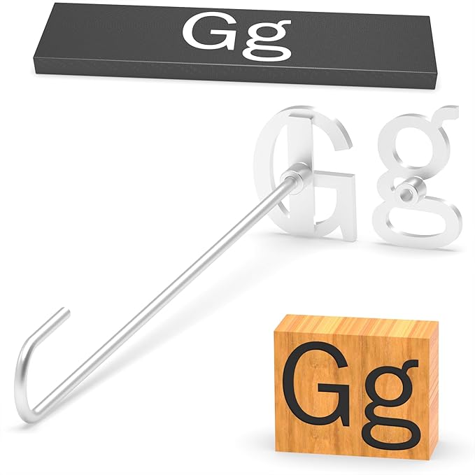 2Pcs Mini 2" Branding Irons, Alphabet Custom Wood Branding Iron Personalized for Wood Working, Leather Hats, Felt, Cowhide, BBQ & Bread Logo, Steak Branding Iron for Food (G g)
