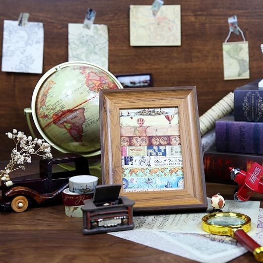 Vintage Washi Tape Set,12 Rolls World Travel Navigation Map Stamp Aesthetic Decorative Tape Masking Washi Tape for Journaling Supplies, Scrapbooking, DIY Arts & Crafts, Gift Wrapping