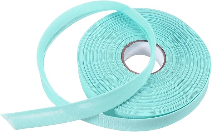 MECCANIXITY 3/4 Inch Single Fold Bias Tape Polyester Continuous Bulk Bias Tape for Sewing, Seaming Quilting Hemming Binding Crafts (Lake Blue 25 Yards)