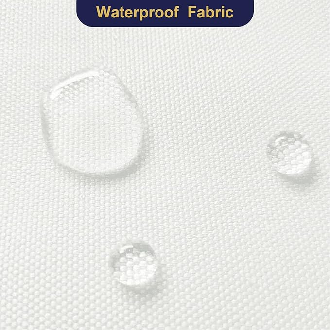 Waterproof Canvas Fabric by The Yard 600D Upholstery Cordura Fabric 58" Wide for Chairs Indoor Outdoor Water Resistant Canvas Polyester Material Sewing DIY Cloth, 3 Yards White
