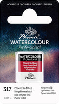 PHOENIX Professional Watercolor Paint - Single Watercolor Half Pan - Phoenix Red Deep 317