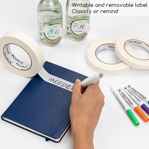 MEEDEN 10 Packs White Artist Tape, 0.75" with Total 1804.5FT (550m) Masking Art Tape for Watercolor Painting Drafting Canvas Framing, Acid-Free Painters Tape, General Purpose for Craft, Office, School