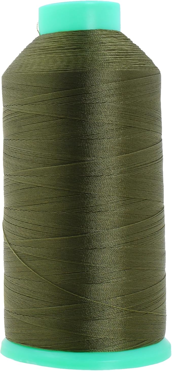 Mandala Crafts Size 46 210D T45 Bonded Nylon Thread - Olive Drab 2843 YDs Tex 45 Heavy Duty Sewing Threads for Leather, Jeans, Weaving, Outdoor Marine Upholstery