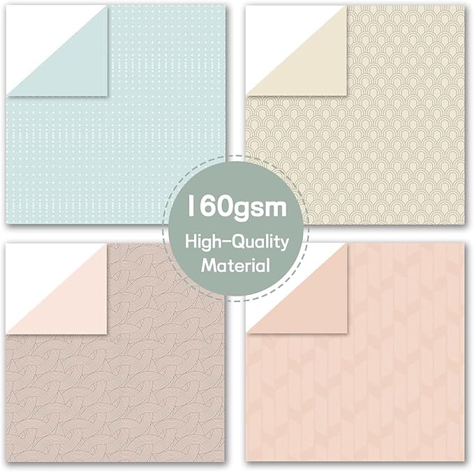 Scrapbook Paper 12x12 Inch, 48 Sheets Pastel Decorative Craft Papers, Double Sided Patterned Background Paper for Scrapbooking Card Making Journaling Decor