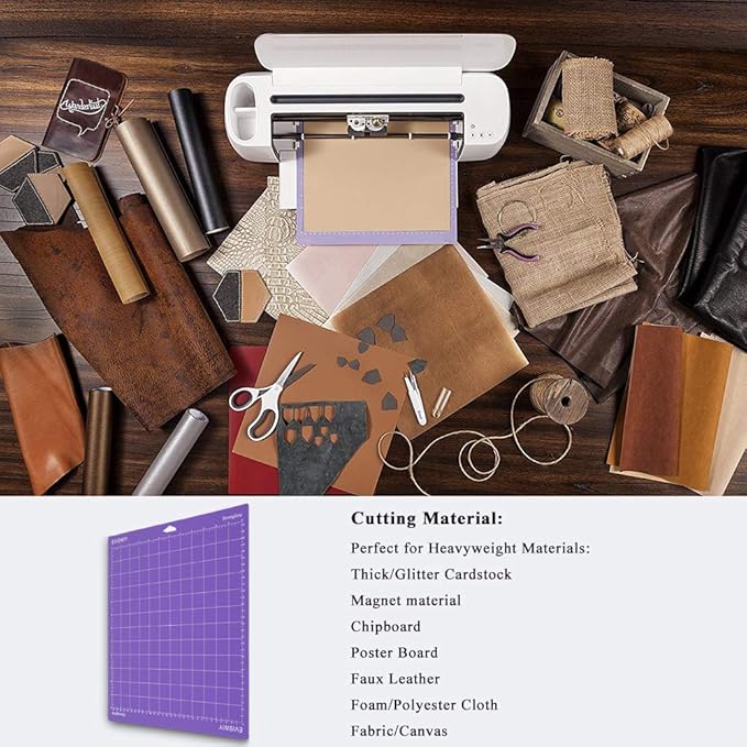 EVISWIY 12x12 Cutting Mats Compitable with Maker 3/Maker Explore Air 2/Air/One Variety 5Pack StandardGrip LightGrip StrongGrip FabricGrip Variety 5Pack Reusable Craft Cricket Mat Accessories
