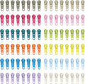 DOITEM 96Pcs Zipper Repair Kit Zipper Replacement 3# Zipper Pull Rescue Kit for Clothing Jackets Purses (12 Colors)