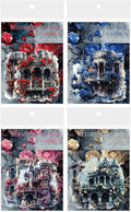 40 Pieces Gothic Castle and Garden PET Scrapbook Stickers, 4 Pack Aesthetic Decorative Vintage Landscape Stickers for Scrapbooking, Planner, Junk Journaling Supplies, DIY Arts, Crafting