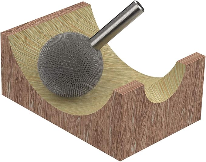 Kutzall Original Sphere Rotary Burr, 1⁄8" Shaft, Coarse - Wood Carving Bit for Dremel, Foredom, DeWalt, Milwaukee Tools. Abrasive Tungsten Carbide Coating, 1⁄4" (6.3mm) Head Diameter, S-14-E