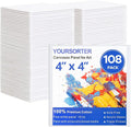 Mini Canvas for Painting 4x4 inch, 108 Pack Bulk Small Painting Canvases for Novices & Artists, Gesso Primed Acid-Free 100% Cotton, Blank Canvas Boards Panels for Oil, Watercolor, Acrylic