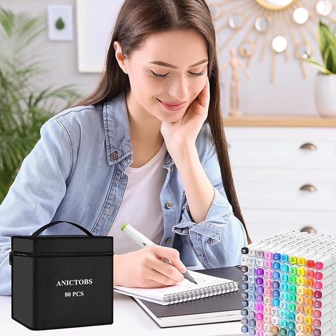 Alcohol Markers 168 Colors with Base Support, Drawing Art Markers Perfect for Students Kids and Adults Comics Sketching Illustration Artistic Creation Gift