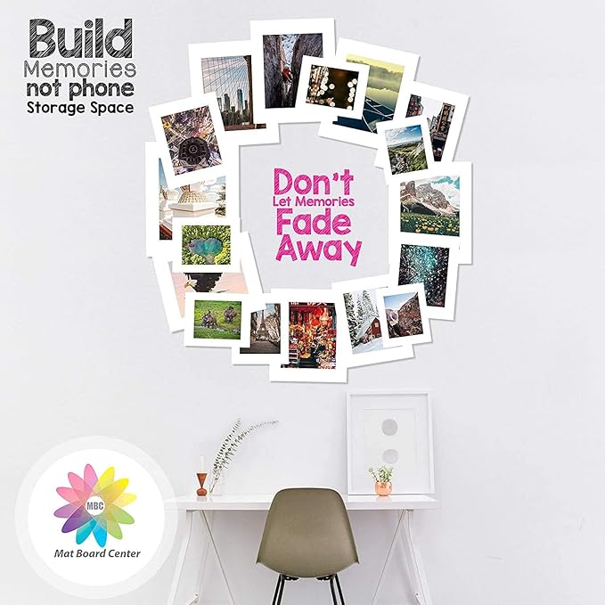Mat Board Center, Pack of 10 8x8 White Uncut Mat Boards, Acid-Free Backing Matte Boards for Frames, Prints, Photos, Pictures