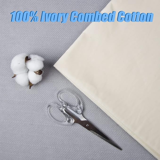 5 Yard Ivory Cotton Fabric,Natural Cotton Poplin Fabric by The Yard, 59 Inches Wide 100% Cotton Fabric,Soft Embroidery Muslin Quilting Material for Sewing Material Apparel Cloth
