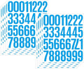 10 Sheets Vinyl Mailbox Number Stickers - Self-Adhesive Address Labels for Cars, House Doors, Windows & Metal Mailboxes (Blue, 2 inch)