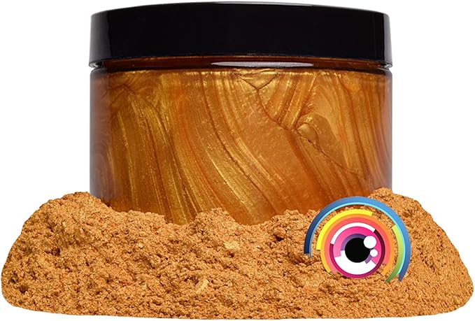 Eye Candy Pigments Premium Gold Mica Powder - Ora Gold (50gr) - for Epoxy, Resin, Soap, Paint, Woodworking, Acrylic Pouring, Bath Bombs, Fishing Lures - DIY Arts and Crafts Additive