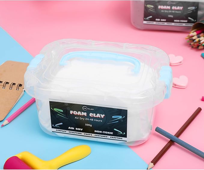 1.1lb Moldable Cosplay Foam Clay (White) – High Density and Hiqh Quality for Intricate Designs | Air Dries to Perfection for Cutting with a Knife or Rotary Tool, Sanding or Shaping