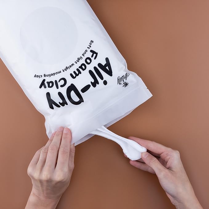 White Air Dry Foam Clay Bulk Pack - Squishy, Soft Clay for Slime, Cosplay, Modeling, Molding, Sculpting, Arts & Crafts Projects - No-Bake Craft Clay in a Standup Zip Bag - Pack of 2 (1.1 Pounds Each)