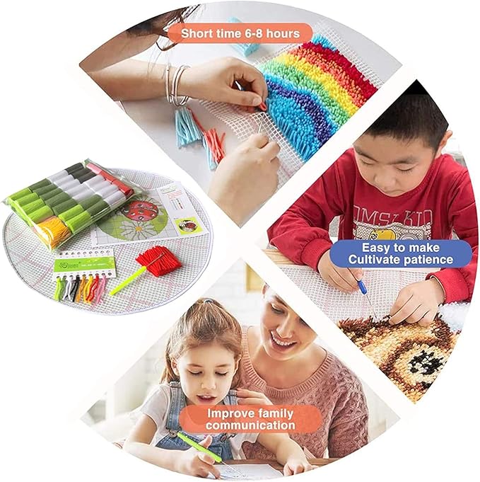 MIAOLLUN Latch Hook Kits, Tapestry Kits Latch Hook Rug Kits Pattern Printed Canvas Home Decoration Family Activity 34X24.4 Inch(86X62cm)