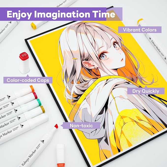 Alcohol Markers Set 80 Colors, Art Markers for Adult Coloring Dual Tip Permanent for Drawing Sketching, Alcohol Based Marker with Case Perfect for Adult Artists Students Gift