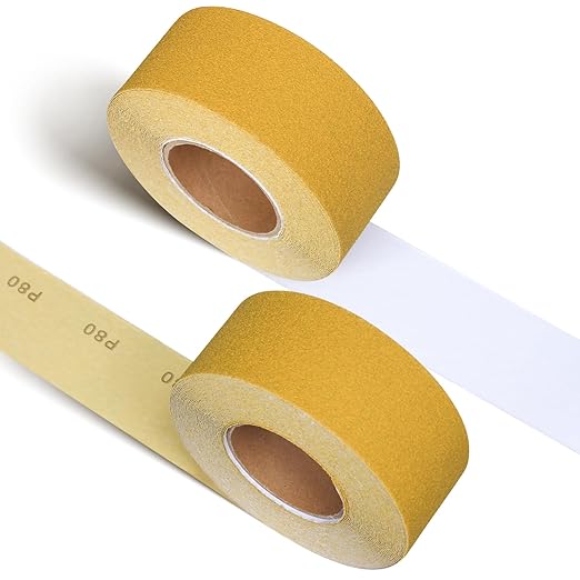 Self Adhesive Stickyback PSA Sandpaper 120 Grit Sandpaper Roll 2-3/4in x 20 Yards PSA Longboard Sandpaper Sanding Sheet for Automotive Woodworking