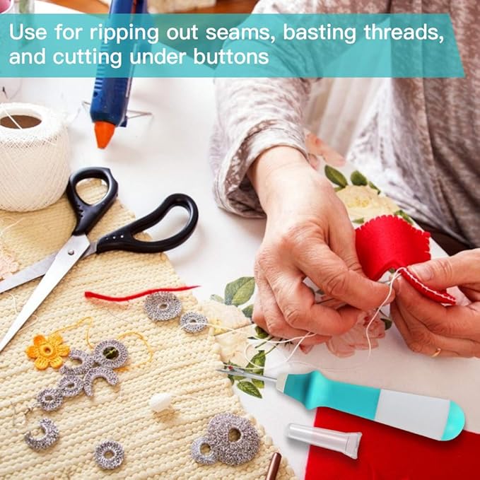 Lhedon Seam Ripper 3 PCS, Seam Rippers for Sewing, Ergonomic Grip, Colorful Large Thread Stitch Remover Tool Handy Stitch Rippers for Sewing Crafting Removing Hems and Seams，Christmas Gifts