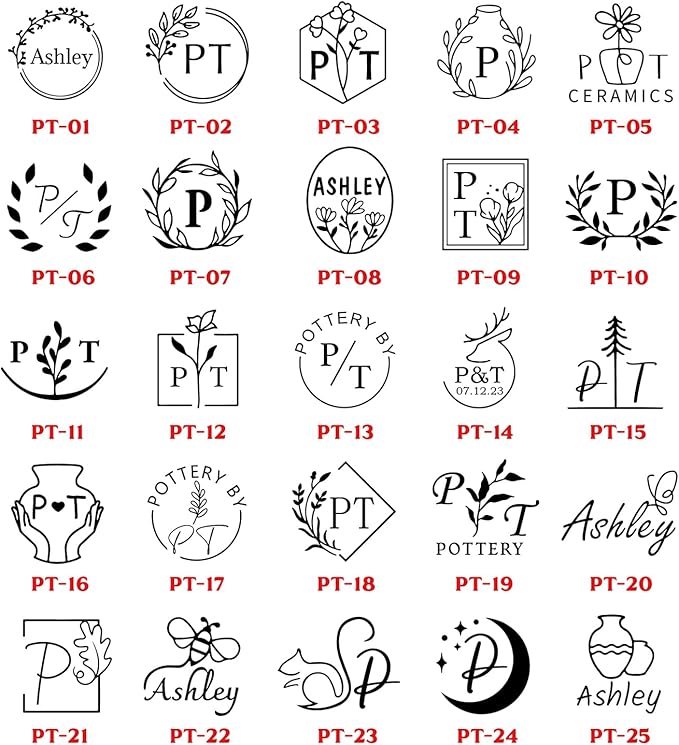 STAMTECH Custom Pottery Stamp for Clay - Personalize Clay Stamp Letter Stamp for Clay with Your Own Design Polymer Clay Tools Creat Unique Imprints in Clay Pottery (1Inch)