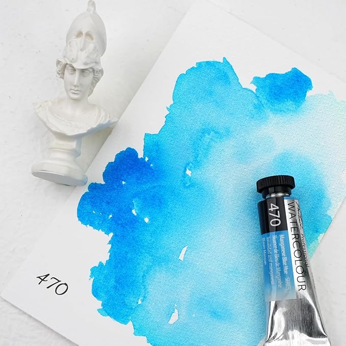 PHOENIX Professional Watercolor Paint Single Tube - 0.47 Fl Oz / 14ml - Manganese Blue Hue
