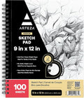 ARTEZA Spiral Sketch Book 9x12" Drawing Pad 100 Sheets Sketch Pads for Drawing for Adults & Teens