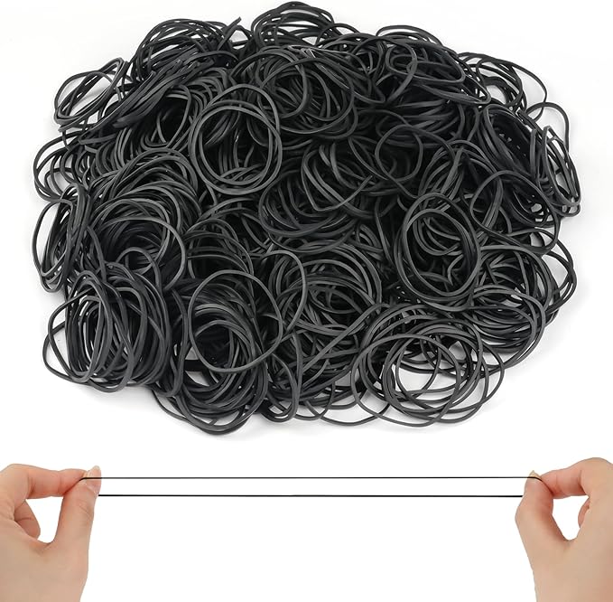 700 Pcs Rubber Bands, Size #16 Reusable Elastic Rubber Band for Office Supplies File Folders, Home Packaging, Crafts DIY Bundling, Multipurpose (Black)