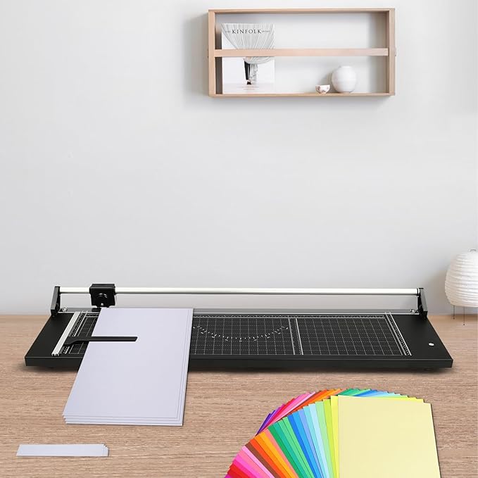 36 Inch Manual Precision Rotary Paper Trimmer, Heavy Duty Rotary Paper Cutter, Straight Paper Trimmer with Accurate Cutting for A4, A3 Paper, Photos, Cards, Ideal for Home, Office, School Use