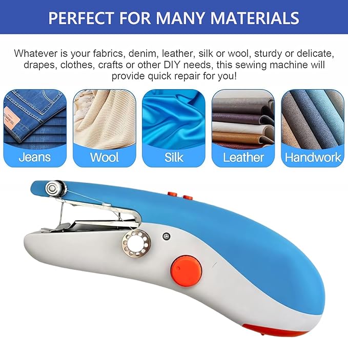 Handheld Sewing Machine for quick stitching, Mini Sewing Machine with Sewing Kits for Home DIY, Travel