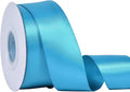 YAMA Turquoise Blue Double Faced Satin Ribbon, 1 1/2 Inch 25 Yards, Great for Crafts Bows Flower Bouquet Wedding Home Decor Gift Wrapping