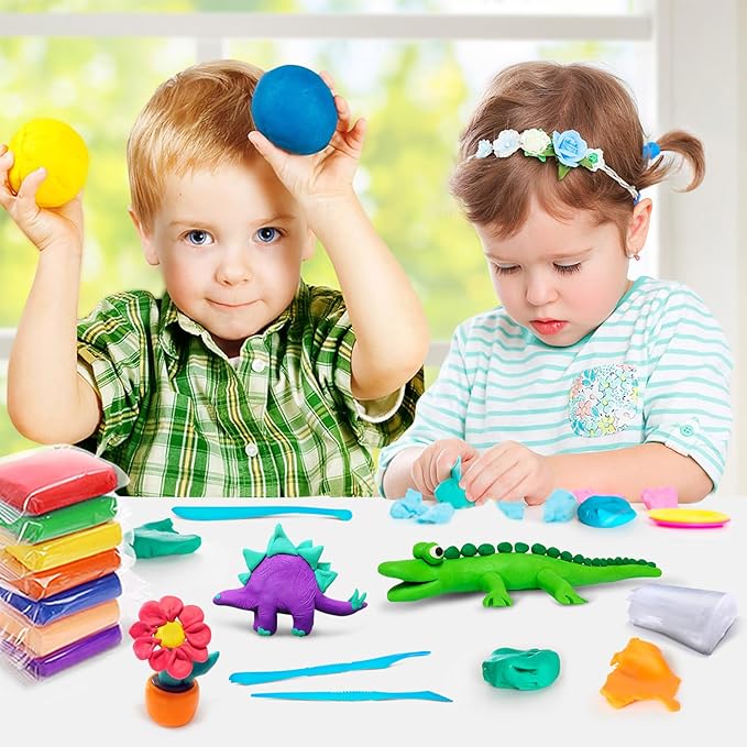 Air Dry Clay 48 Colors, Modeling Clay for Kids, DIY Molding Magic Clay, Gift for Kids Boys Girls