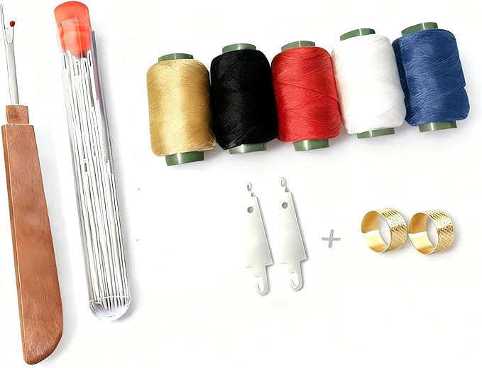 36PCS Stainless Steel Sewing Needles Kit for Hand Sewing - 5 Sizes, Threader, Thimble, 5 Colored Threads | Essential Sewing Supplies for DIY Lovers & Daily Mending
