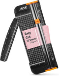 ArtAt A4 Paper Cutter Guillotine Trimmer - 12 Inch Heavy Duty Craft & Office Tool with Automatic Safety Blade, Side Ruler for Cardstock, Coupons, Photos, Labels (Black)