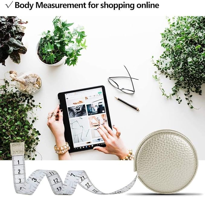 3m/120 Tape Measure Body Measuring Tape for Body Cloth Tape Measure for Sewing Fabric Tailors Medical Measurements Tape Dual Sided Leather Tape Measure Retractable (Pearl White)