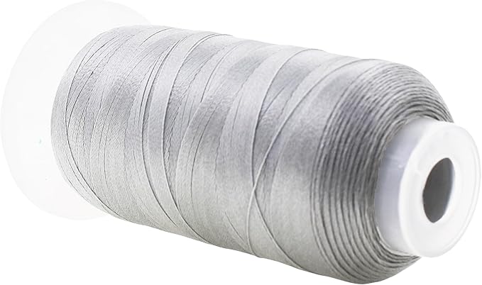Mandala Crafts Silver Heavy Duty Thread - 1500 Yds Tex 70 Bonded Polyester Threads for Sewing Drapery, Jeans, Leather, Hair, Outdoor Marine Upholstery