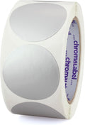 ChromaLabel 2 Inch Round Label Permanent Color Code Dot Stickers, 500 Labels per Roll, Metallic Silver